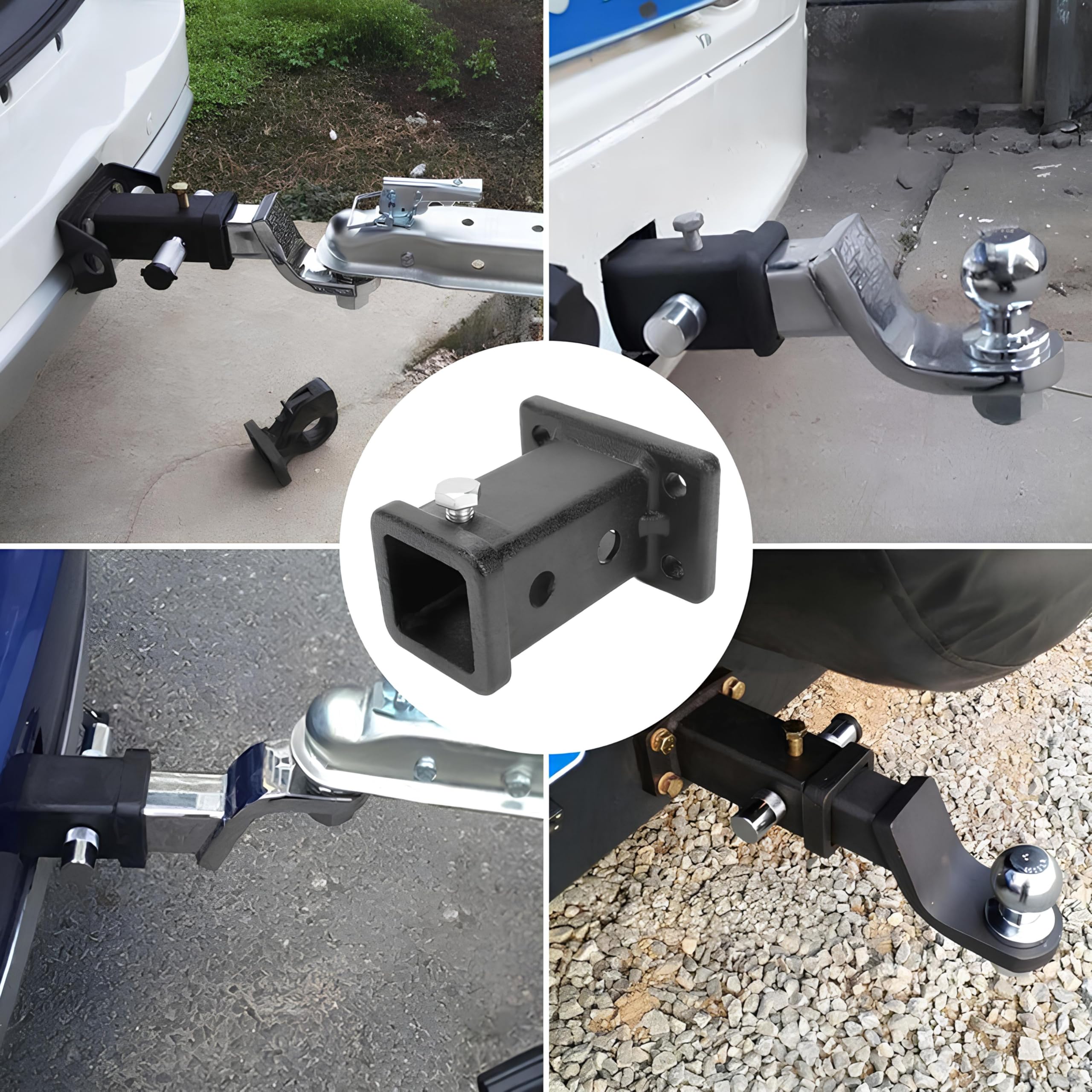 Gancio Traino Auto, Tubo Ricevitore e Adattatore Universale per Rimorchio da 2 Pollici, Kit Ricevitore per Gancio di Traino per Camioncini e Parti Rimorchi