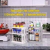 Vista 12 de Spice Rack Organizer 3 tier Seasoning Holder, Pull and Rotated Storage Cabinet for Kitchen Bathroom Countertop 10.8”H x 5.8”W x 10.4”D (Advance Gray)