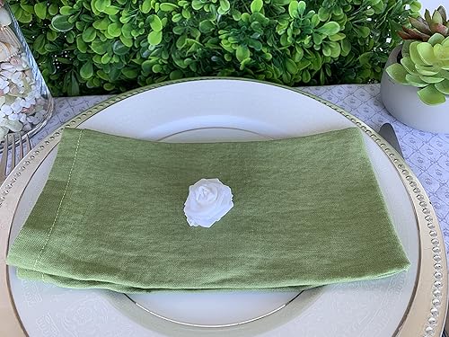 Miniatura 8 de Eight Owls - Servilletas de lino 100% francés puro, lavadas a la piedra, tamaño 18 x 18 pulgadas, juego de 4