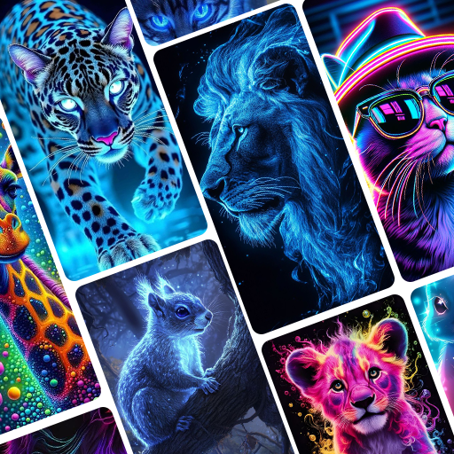 4K Neon Animal Wallpaper