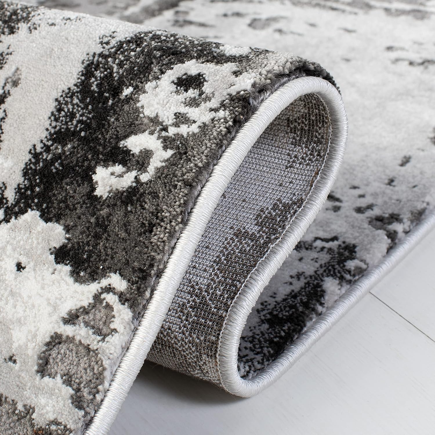 SAFAVIEH Craft Collection 6'7" x 9' Grey/Orange CFT820P Modern Abstract Non-Shedding Living Room Dining Bedroom Area Rug