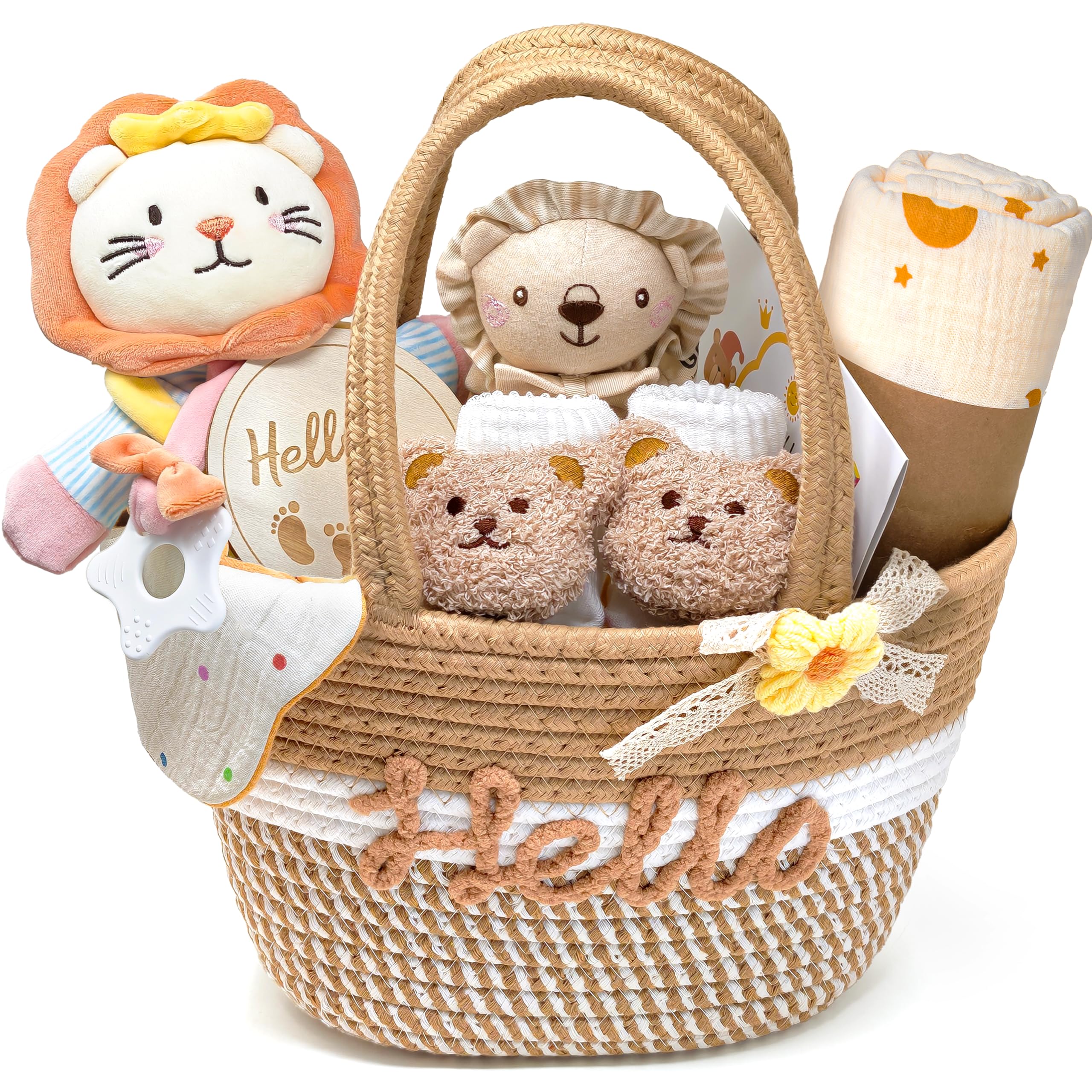 Newborn Baby Gifts Baby Hamper Set with Lovey Security Blanket Handbag