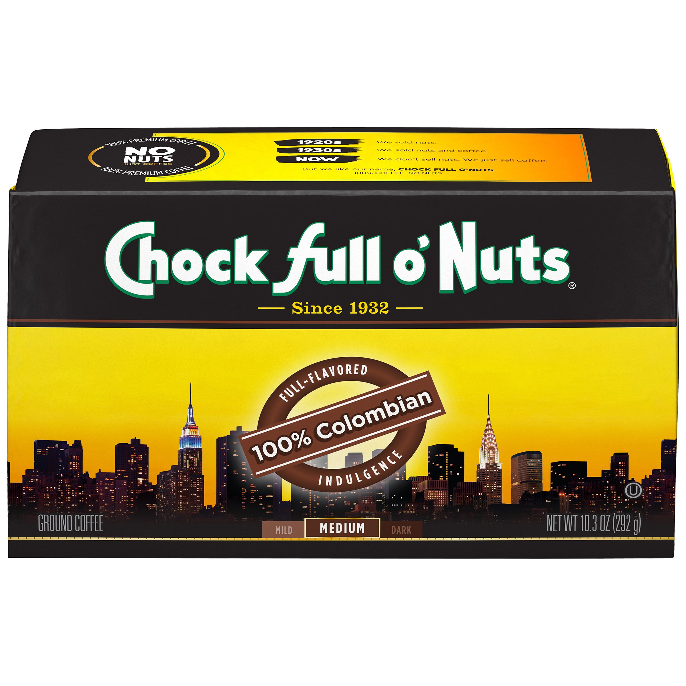 Buy Chock Full o’Nuts 100 Colombian Ground Coffee, Medium Roast Colombian Arabica Coffee
