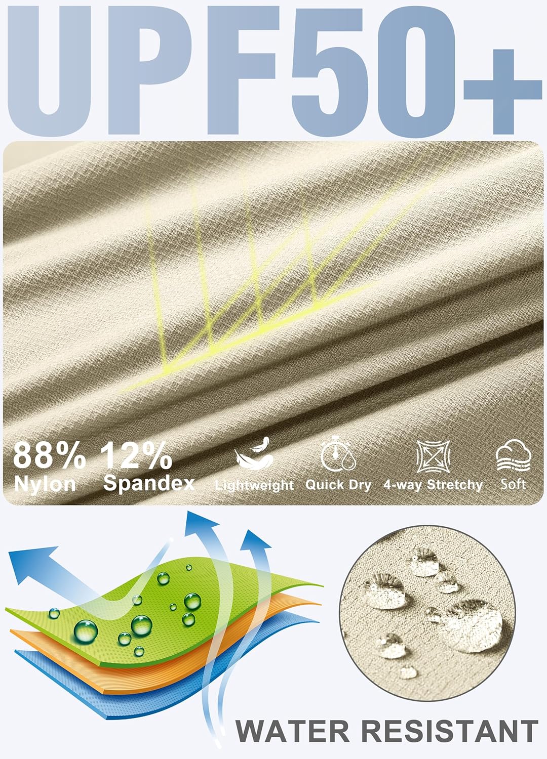 Libin Women's Hiking Long Shorts 7" Quick Dry Cargo Zipper Pockets Water Resistant Bermuda Shorts UPF 50+ - Image 4