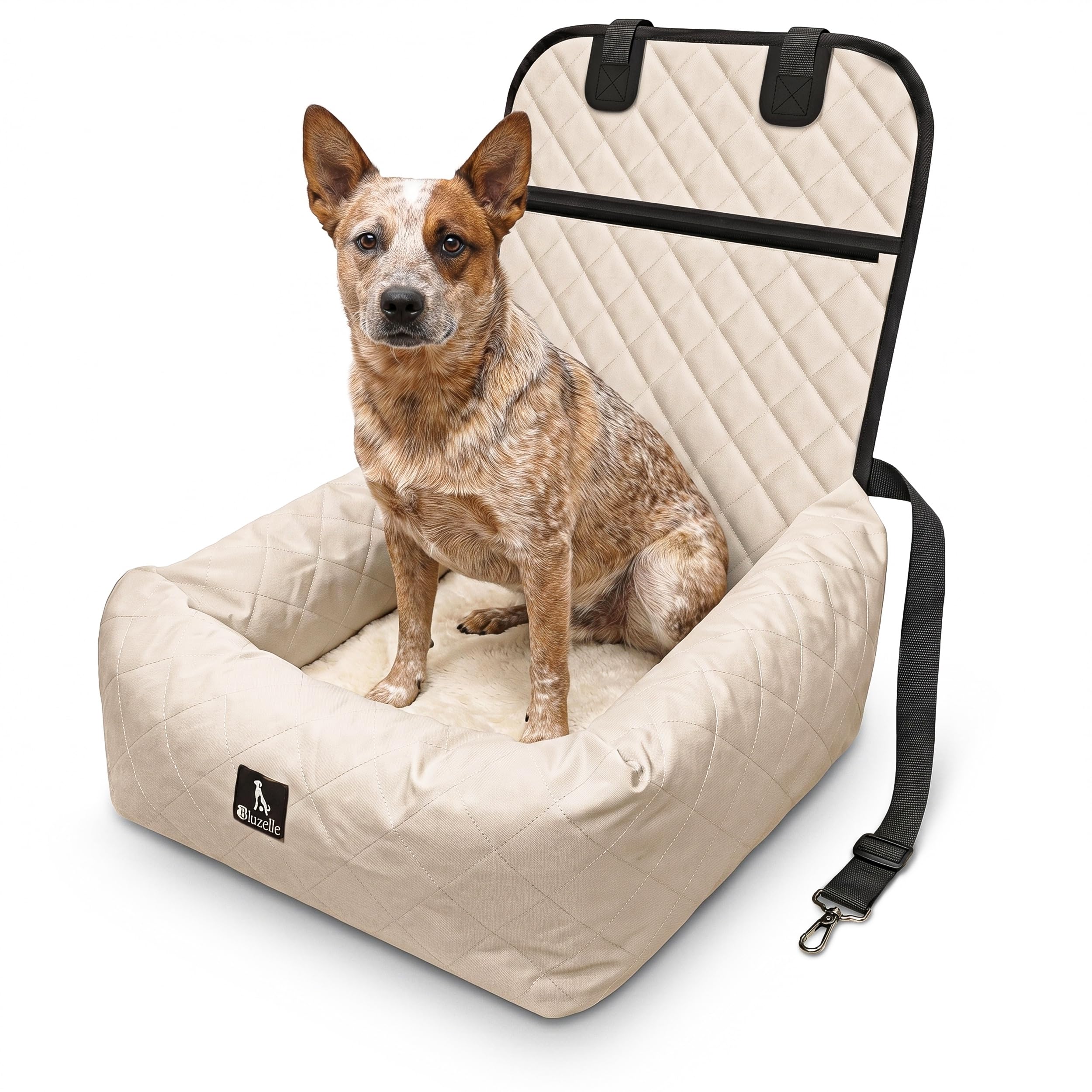 Seggiolino Auto Cane & Cuccia 2-in-1 per Anteriore & Posteriore – TRAVELBUDDY Impermeabile, Antiscivolo & Lavabile – Incl. Cintura & Tessuto Oxford – Marchio Tedesco, colore: beige