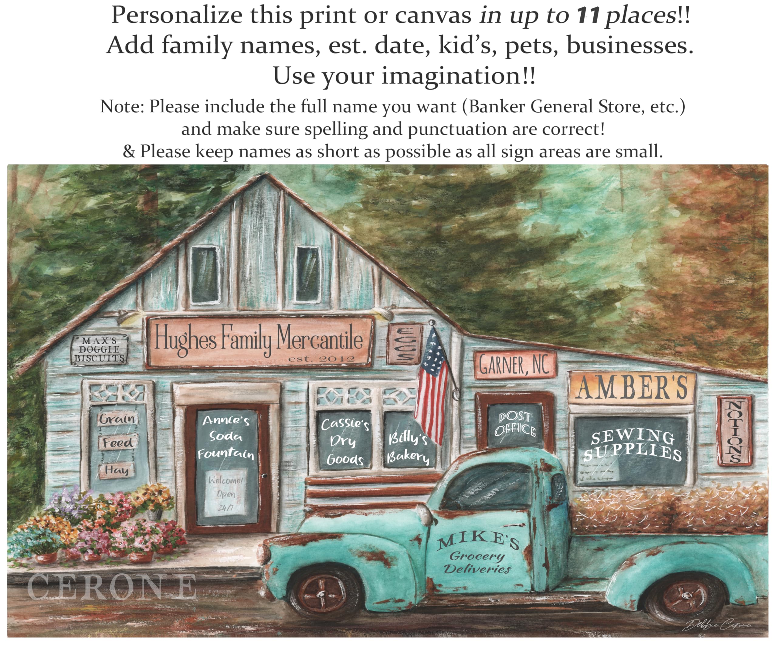 Amazon.com: Personalized Rustic Pickup Truck - Print or Canvas