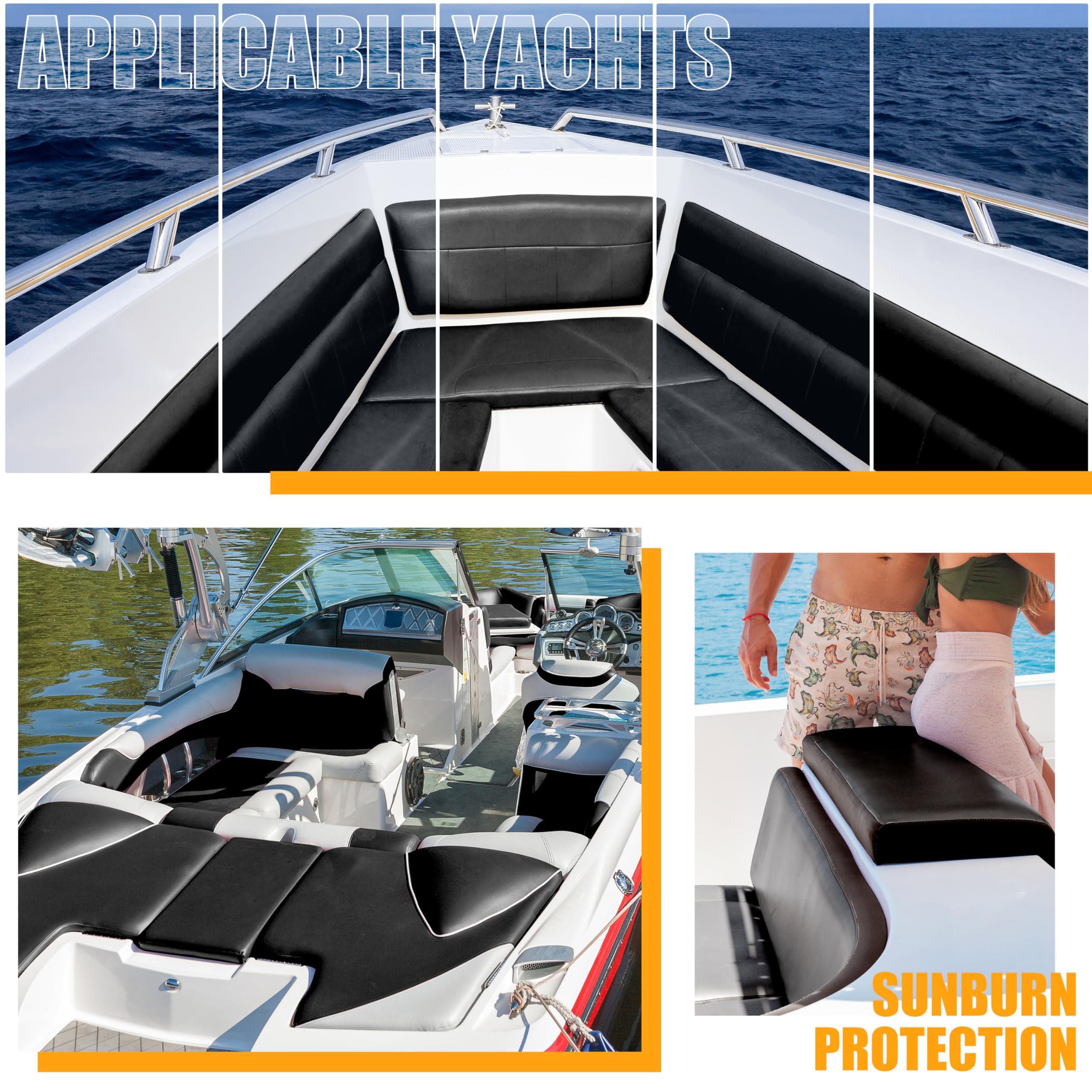 Meneng Tela de cuero de vinilo marino: rollo de 5 yardas de vinilo resistente para asiento de barco, impermeable y resistente a los arañazos, para tapicería marina, cojín y silla para exteriores