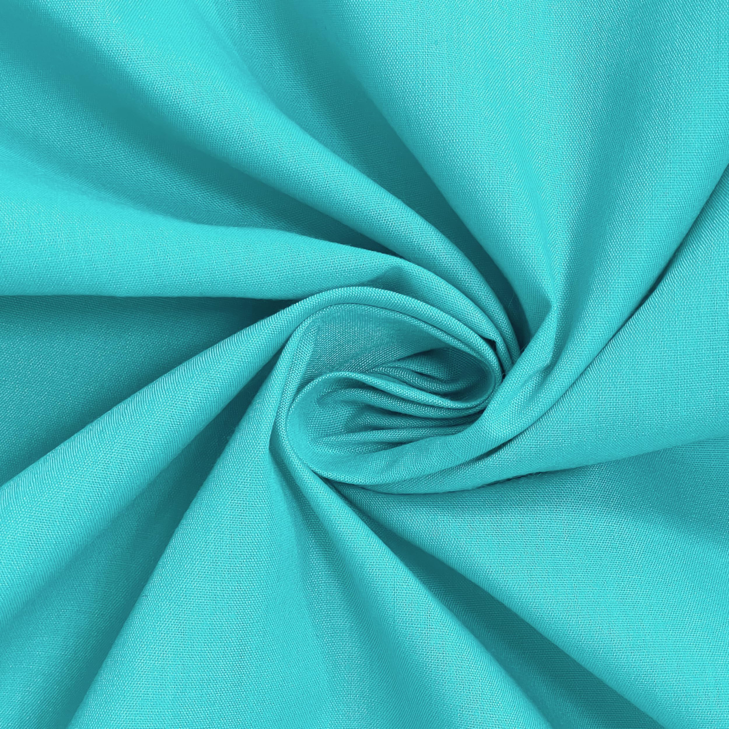 Teal Plain Polycotton Fabric Material Poly Cotton Dress Craft Material 45" Wide - Pre Cut Sizes 1000cm x 114cm (393" x 45")