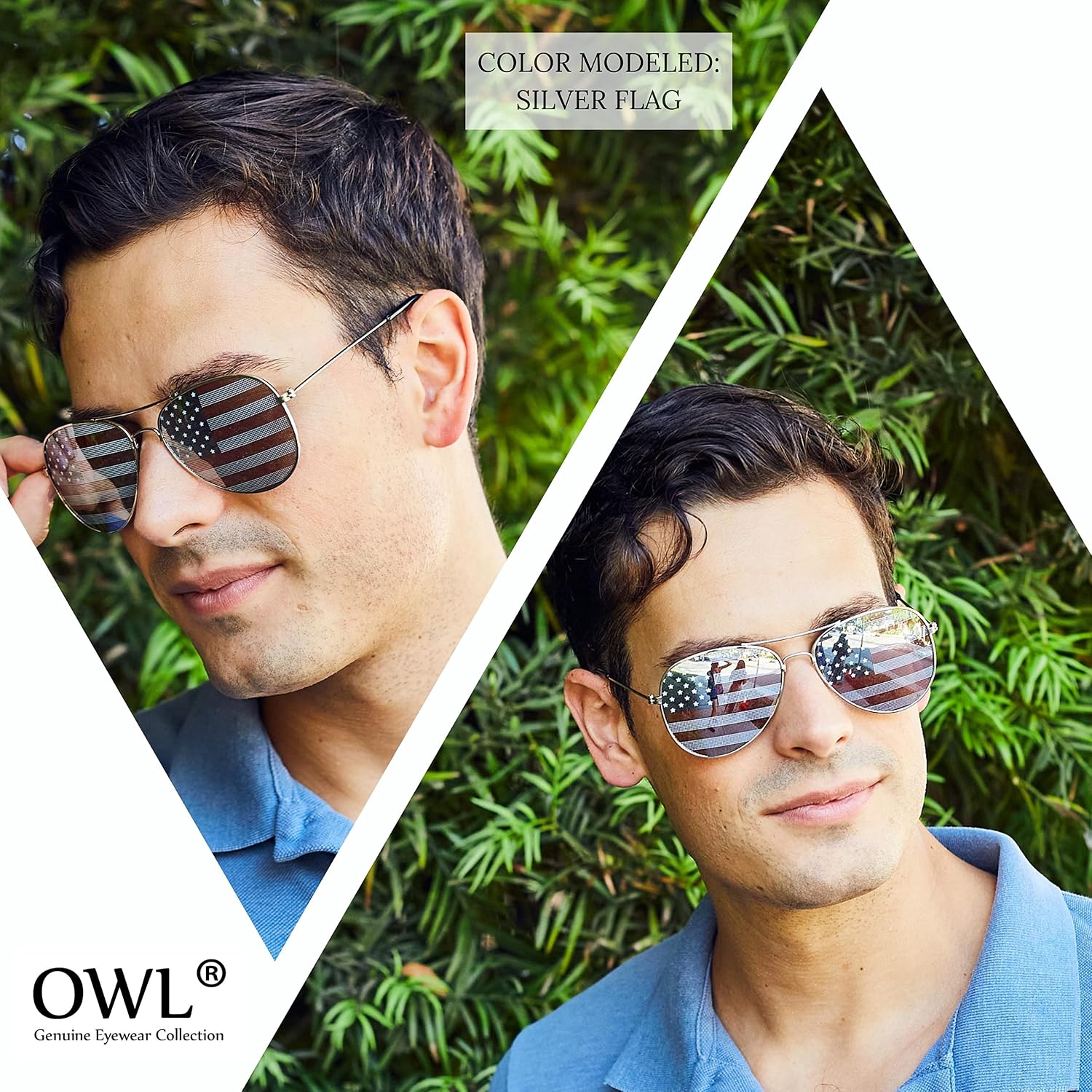 OWL Aviator Pilot Sunglasses for Women and Men Size Medium Gold, Black, Silver, Bronze, Colorful Metal Frame