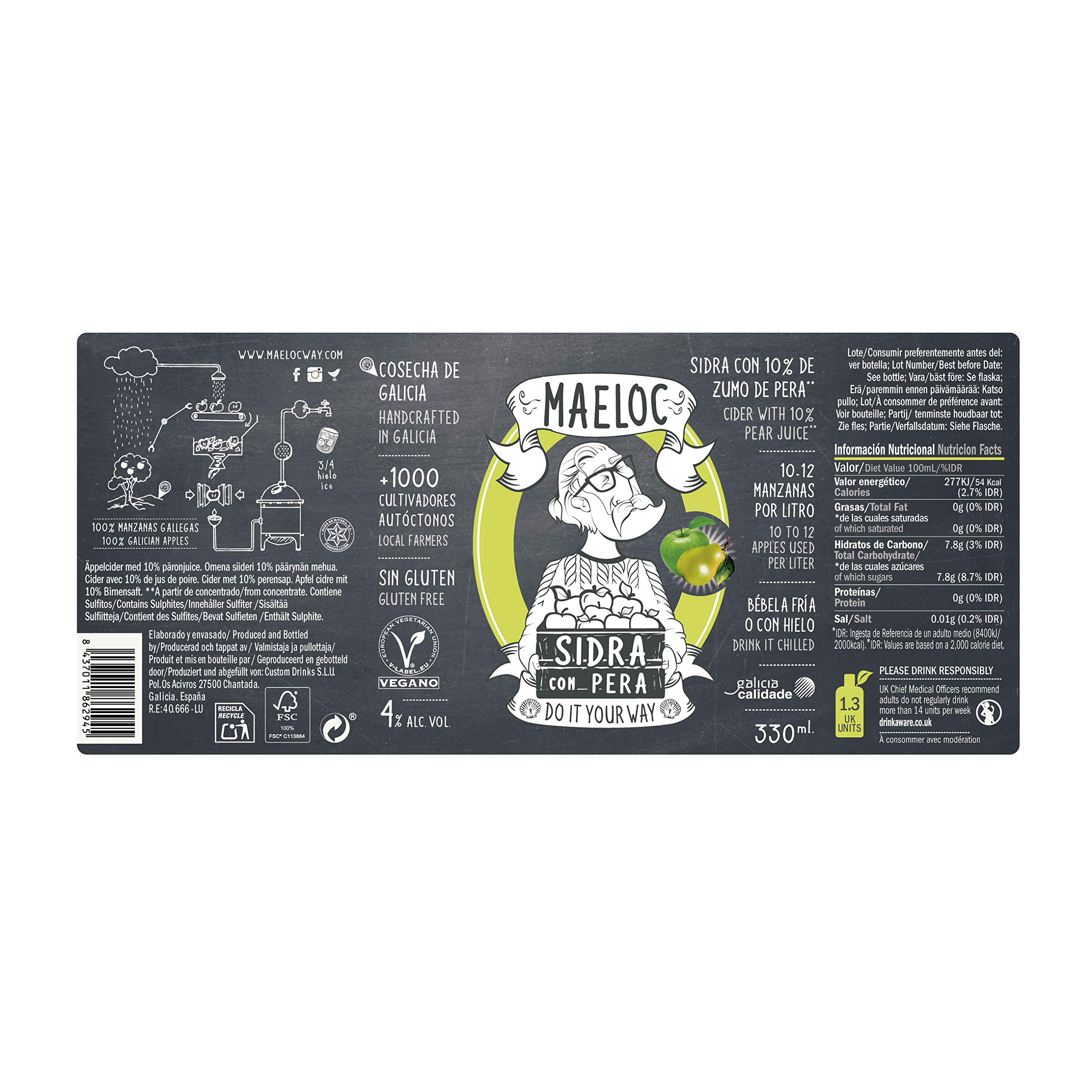 Maeloc Sidra con Pera 24 botellas 330 ml