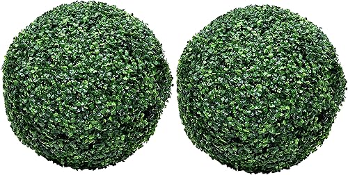 Bolas de boj artificiales de 15 pulgadas, plantas de boj sintéticas, bolas decorativas para patio trasero, balcón, jardín, boda y decoración del