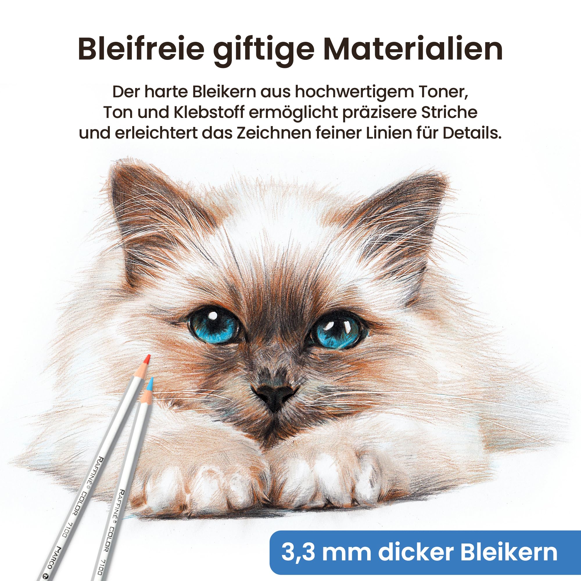 MARCO 7120 Matite Colorate Idrosolubili - 24 Vividi Colori, Mine Grosse a Gesso in Legno Esagonale, Scatola di Carta per Pittori Professionistie Amanti della Pittura