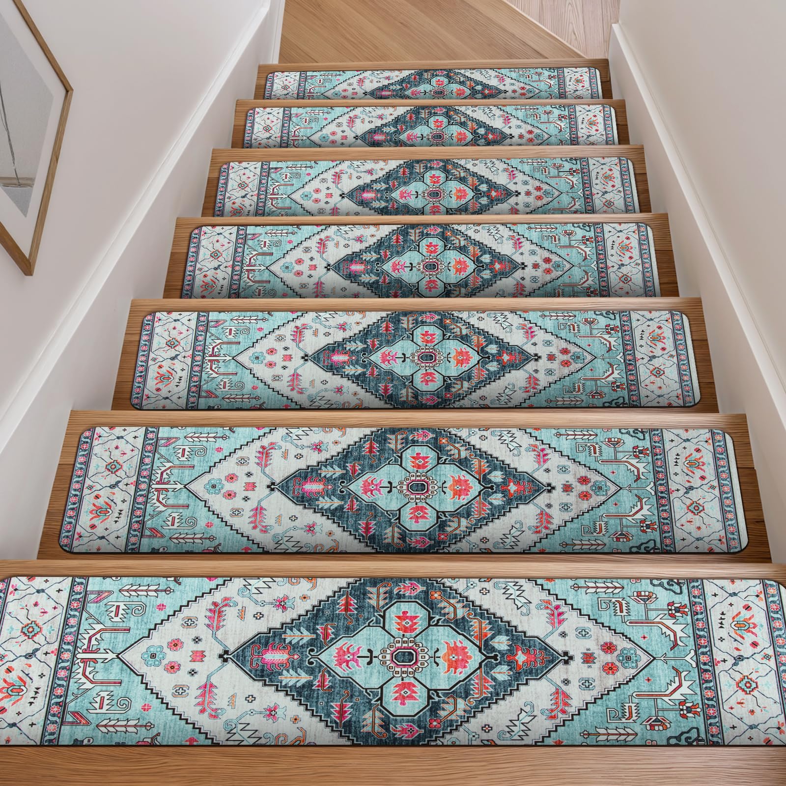 Footer Stair Treads Non-Slip Stair Treads For Wooden Steps - Machine Washable  Carpet Runners For Indoor Stairs Non-slip Carpet For Wooden Steps Indoor, image size:1600x1600