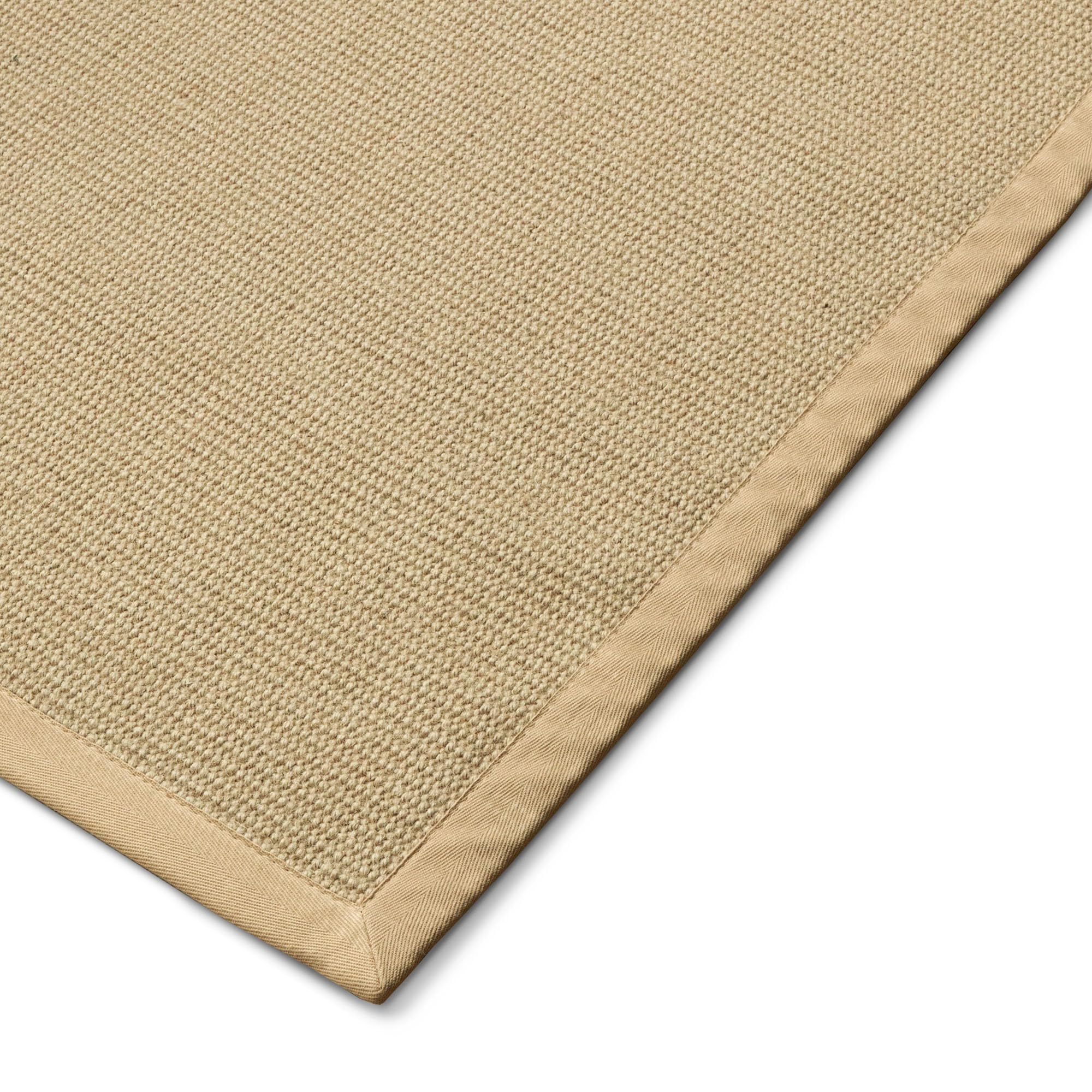 KARAT Bombay Tapis 200 x 200 cm, en sisal Naturelle avec Dos antidérapant, Bordure en Coton, Tapis décoratif élégant et Durable pour Salon, Chambre, Couloir ou Bureau – Protection de Sol écologique