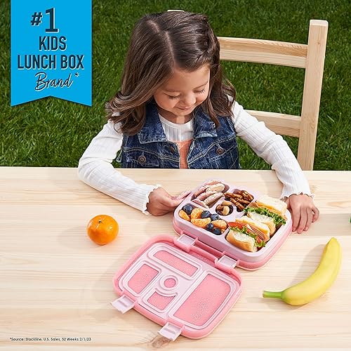 Miniatura 3 de Bentgo Lonchera infantil de 5 compartimentos con mochila 2 en 1 para niños y bolsa de almuerzo aislada (edición con purpurina - rosa pétalo)