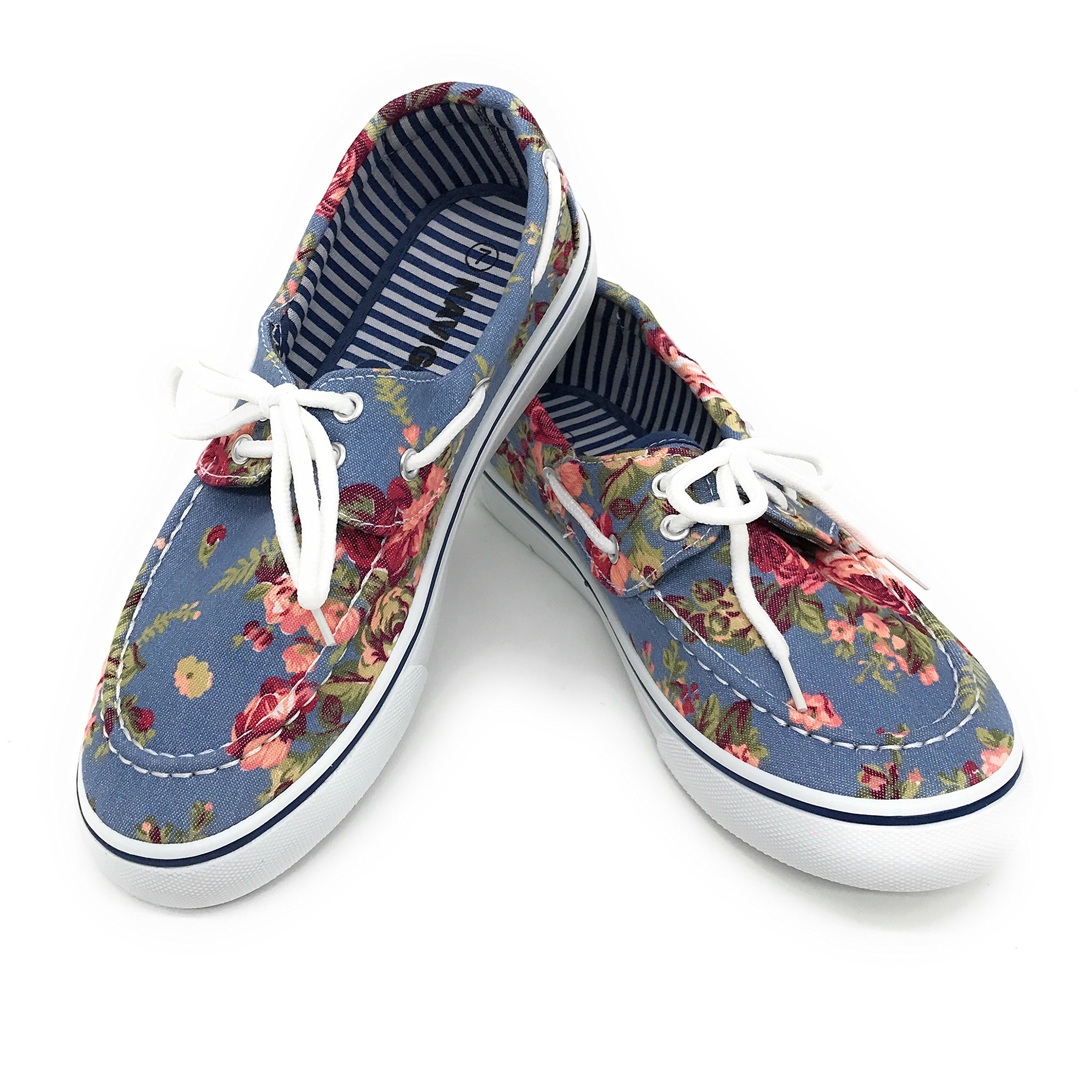 Blue Berry Easy21 Women Canvas Round Toe Lace Up Flat Desertcart