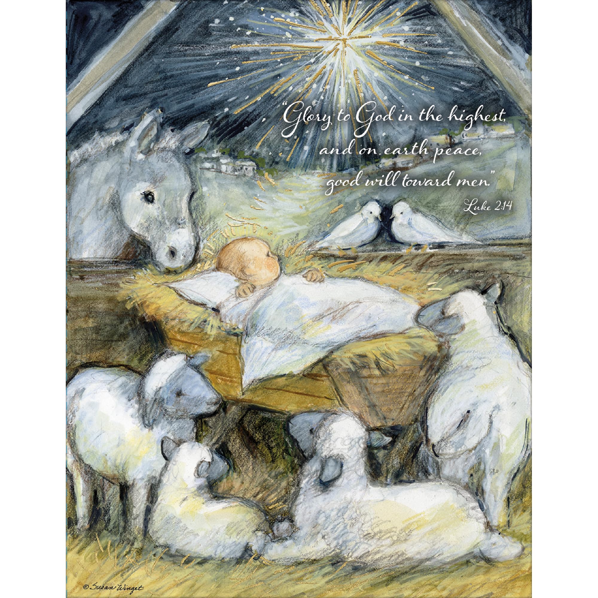 LANG Holy Night Boxed Christmas Cards (1004912) - 18 Greeting Cards with Envelopes