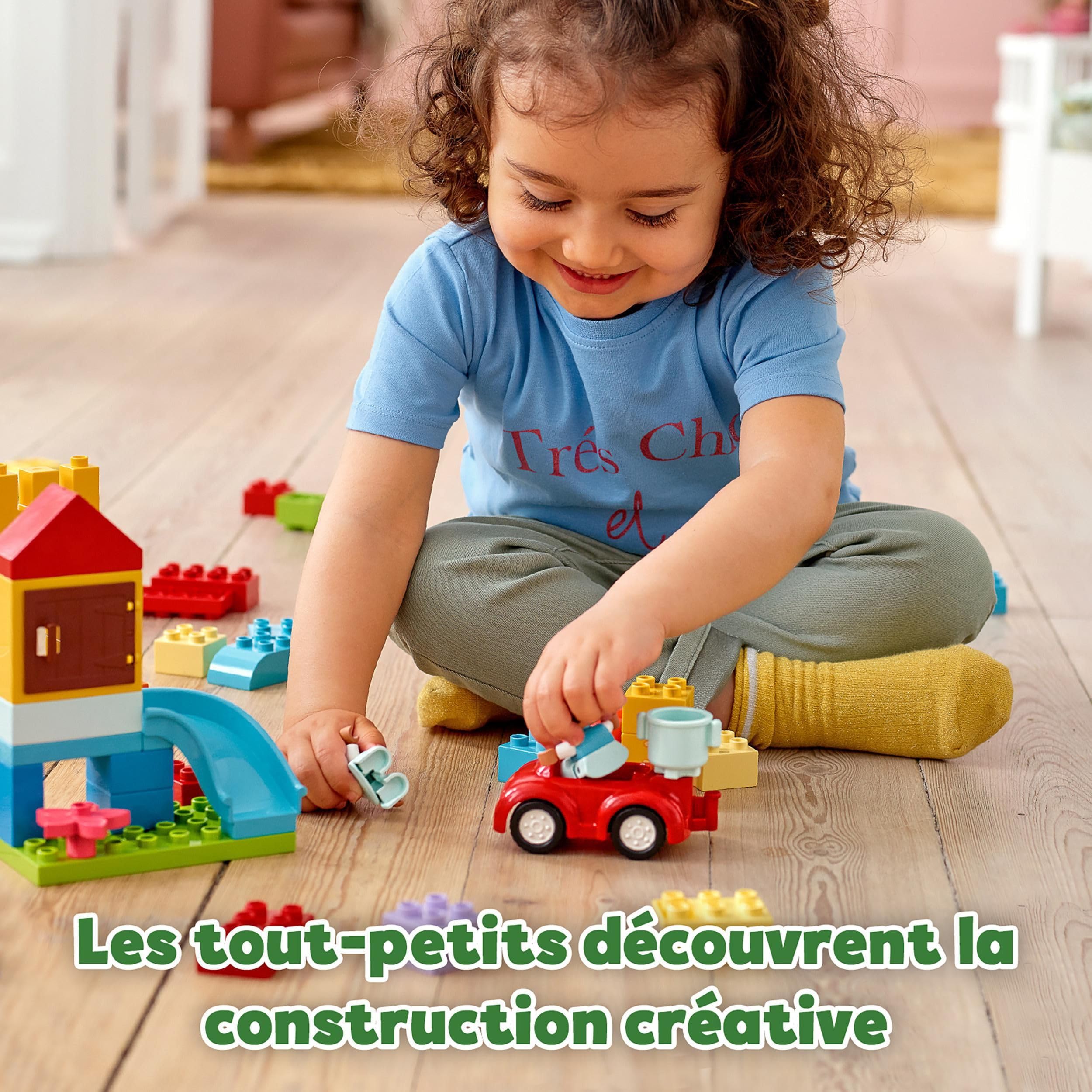 LEGO Duplo La Boîte de Briques Deluxe - Jouet dès 1 an Développant la Motricité Fine - Voiture, Briques avec Chiffres, Figurines d'animaux & Rangement pour Jouets - Cadeau pour Fille ou Garçon 10914