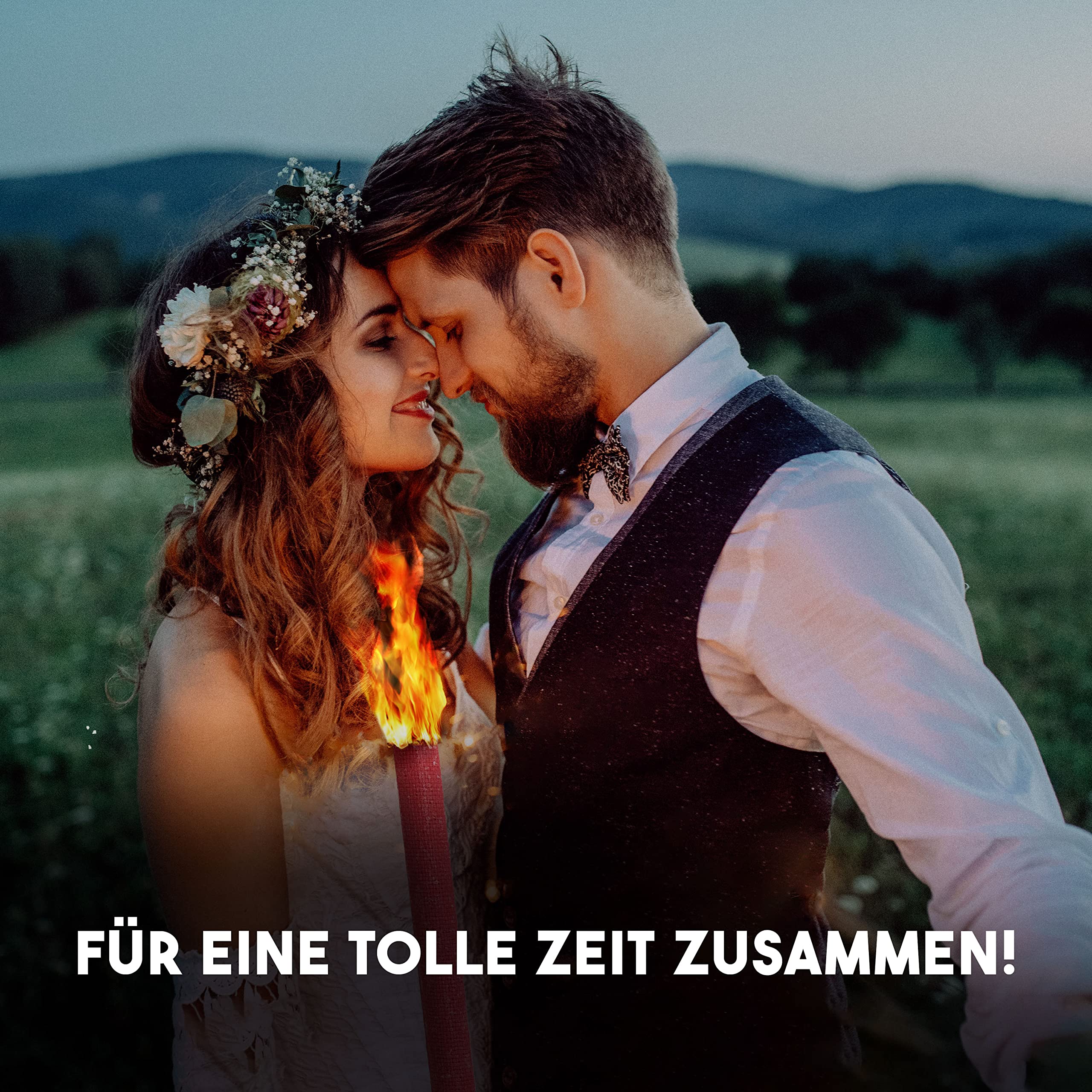 Bolson Wachsfackeln 60 Min (100 Stück) Gartenfackel aus Wachs mit Handschutz & Griff für Kinder & Erwachsene - in Deutschland hergestellte Fackel f. Draußen - ideal f. Fackelwanderung, Garten, Outdoor