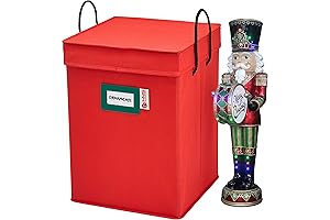 Christmas Nutcracker Figurine Storage Box: Organizer for Ornaments and Collectibles; Adjustable Dividers...