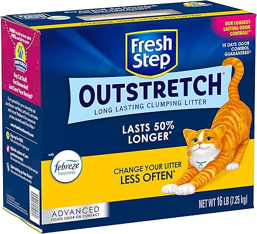 Miniatura 3 de Fresh Step Outstretch, arena para gatos aglutinante, avanzada, extragrande, 32 libras en total y arena aglutinante para gatos, avanzada, Clean Paws