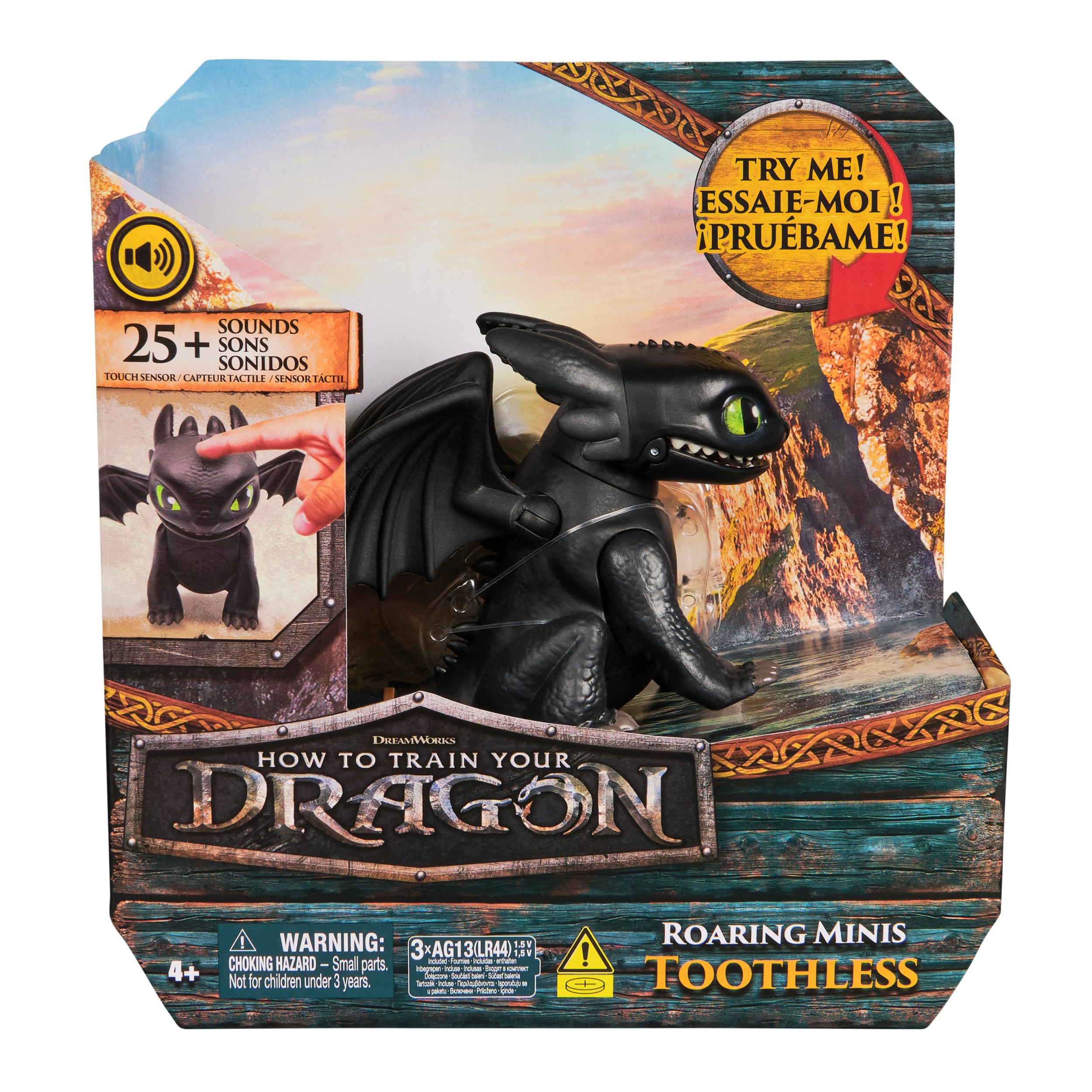 DreamWorks Dragons How to Train Your Dragon, Mini Sdentato Interattivo, Drago Interattivo con 25 suoni, Giocattoli per Bambini e Bambine, 4+ Anni