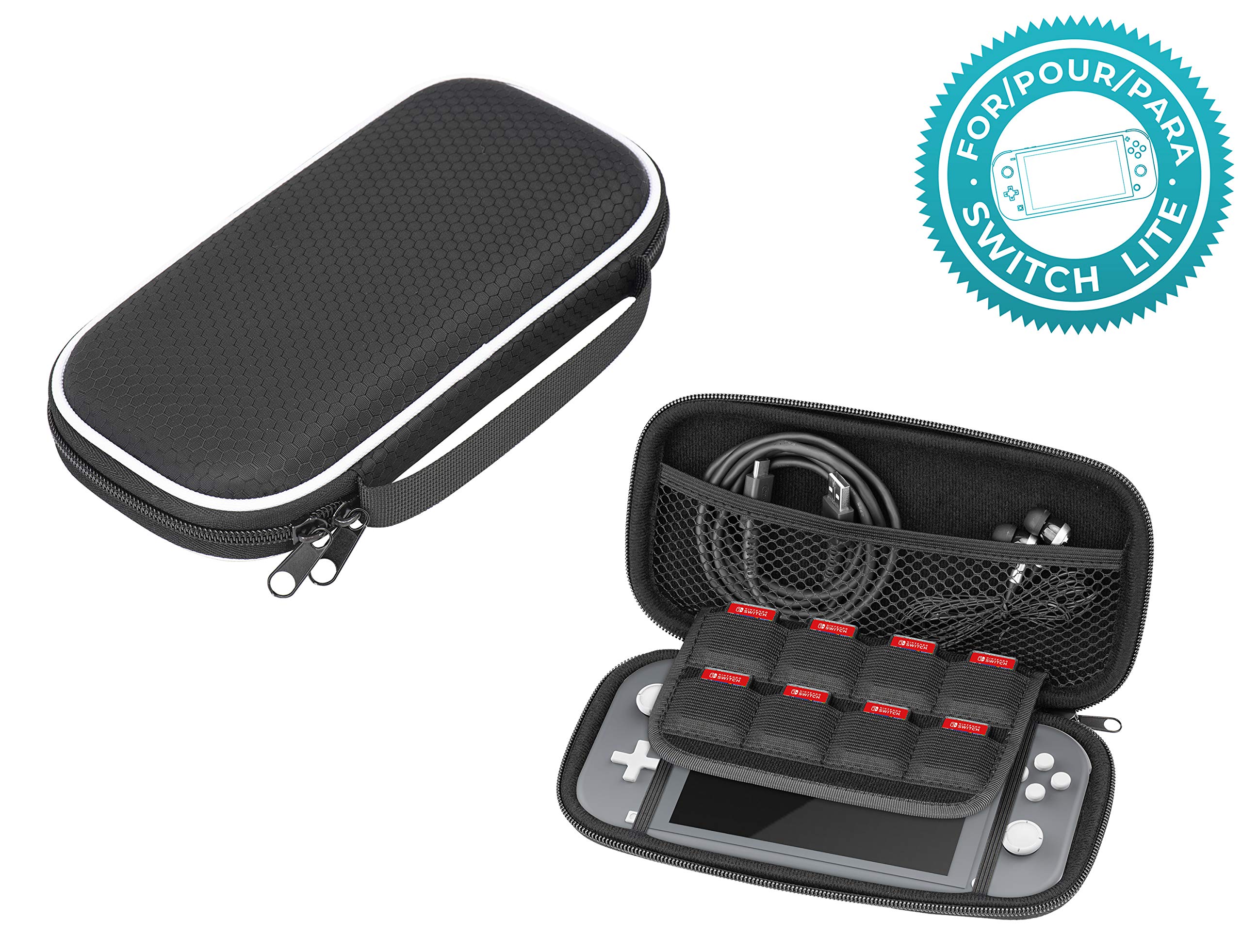 Subsonic - Sacoche, Housse Rigide et Anti-Choc - Etui zippé en EVA pour Nintendo Switch Lite Console, Jeux et Accessoires