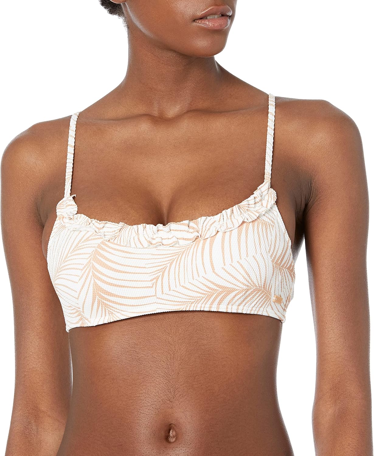Roxy Women's Standard Dreams Underwire Bralette, Toast Palm Tree, XL