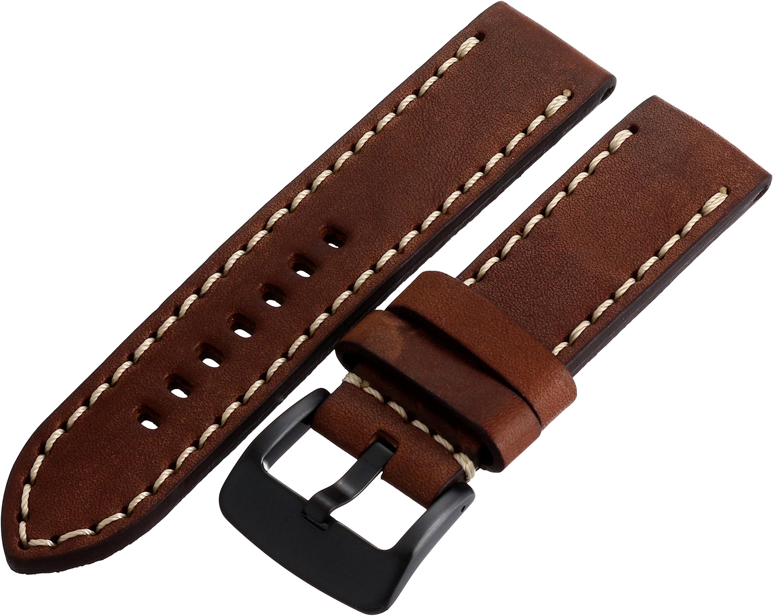 Paylak Tech Swiss LEA1558-24 Calfskin Brown Leather Extra Thick 24mm
