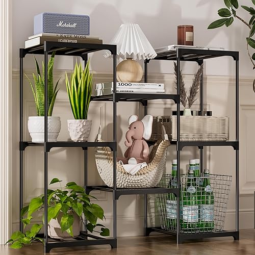 Miniatura 2 de Soportes para Plantas de Interior, Estante de Plantas de Exterior de Metal para Múltiples Plantas, Soporte de Plantas en Escalera con 8 Macetas,