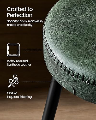 Miniatura 5 de VASAGLE Colección EKHO - Juego de 2 sillas de comedor, taburetes de cocina tapizados, taburetes de tocador, cuero sintético con costuras, moderno de