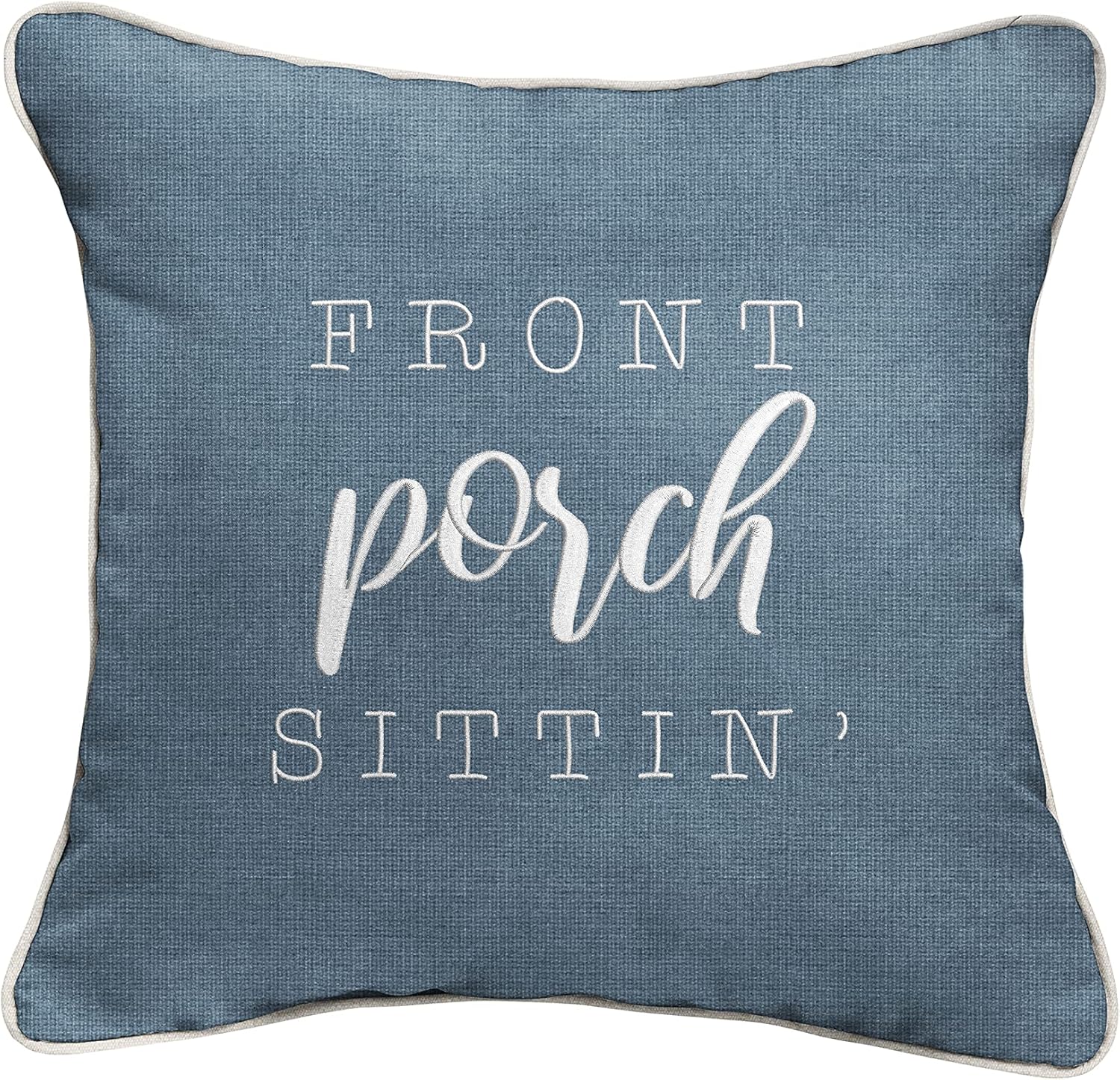 Sorra Home Indoor/Outdoor Corded Chair Pad Set, Spectrum Denim