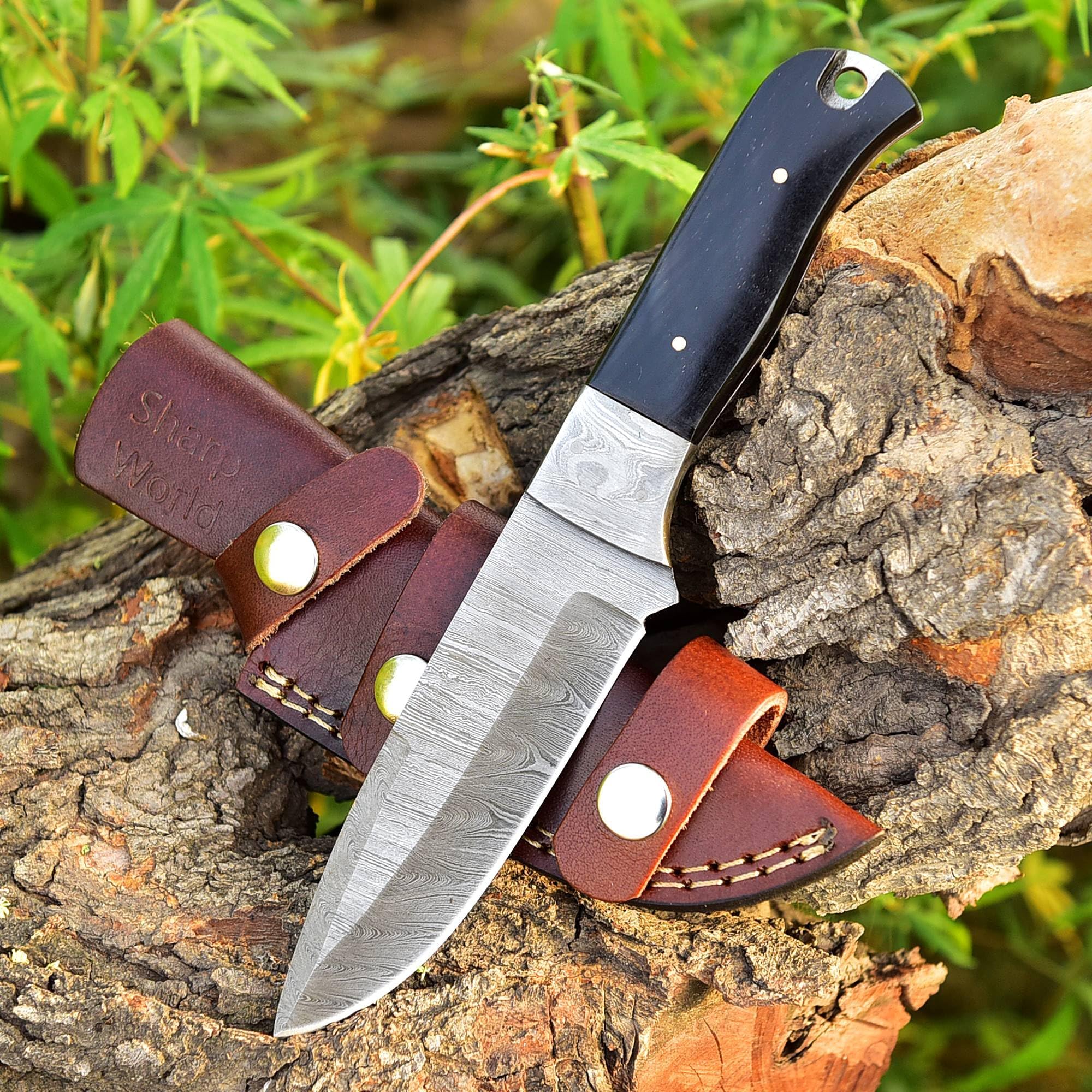 Damascus Knife Made Of Remarkable Damascus Steel -Best Hunting Knife with Sheath TJ105