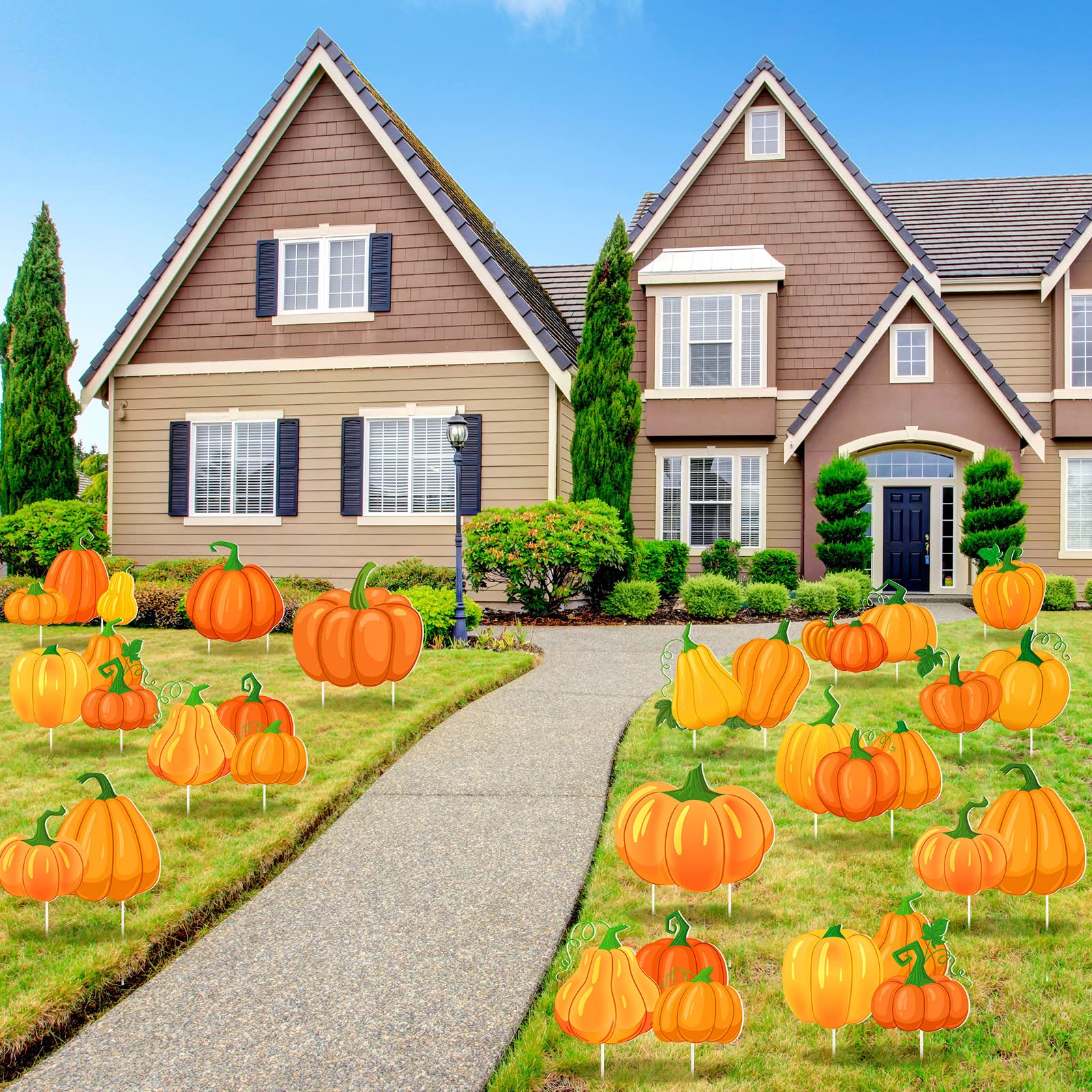 Sintuff Herbst Hofschilder, 4 Stück – 80 X 30 Cm, Outdoor-Deko Für Thanksgiving, Mit Heringen, Aus PP-Kunststoff