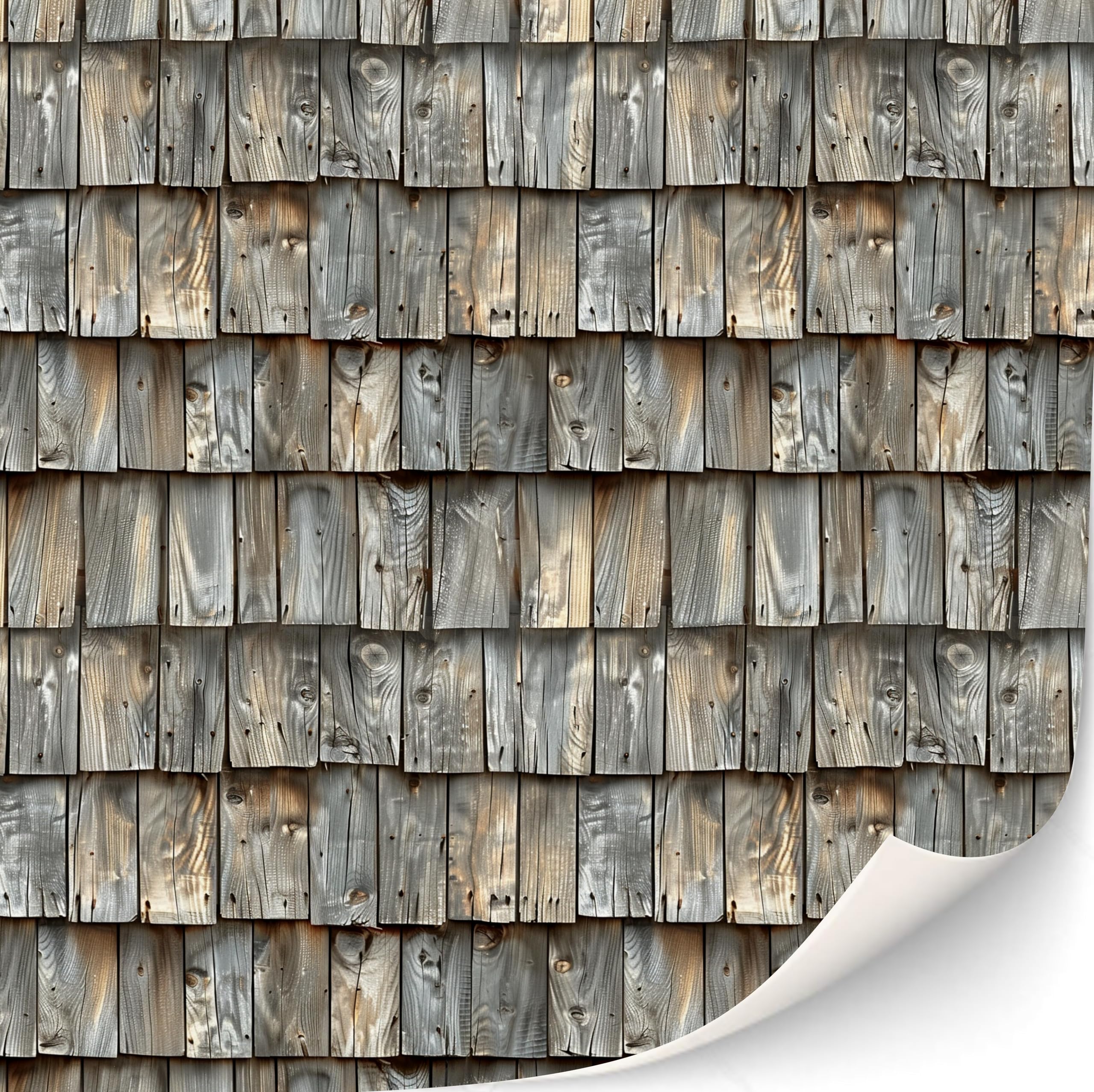 3 Sheets Self-Adhesive Roof Tiles and Shingles for Dollhouses Scale 1:12 (Roof Shingles Wood)