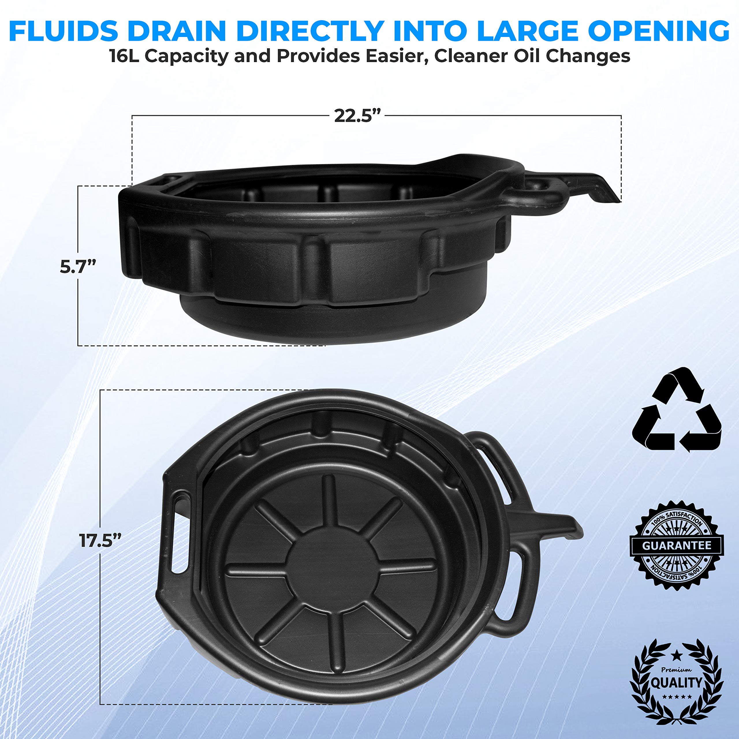 Tools House 16 litres Oil Drain Pan, Coolant, Gearbox fuel, antifreeze