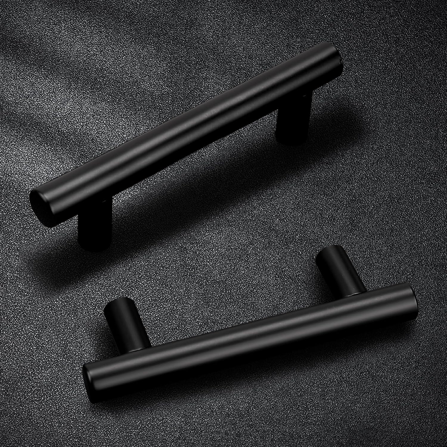 Probrico 30 Pack Black Kitchen Cabinet Handles 2-1/2" Hole Centers, Stainless Steel Drawer Pulls Handles for Cabinet Dresser, 4" Length, T Bar Cabinet Hardware