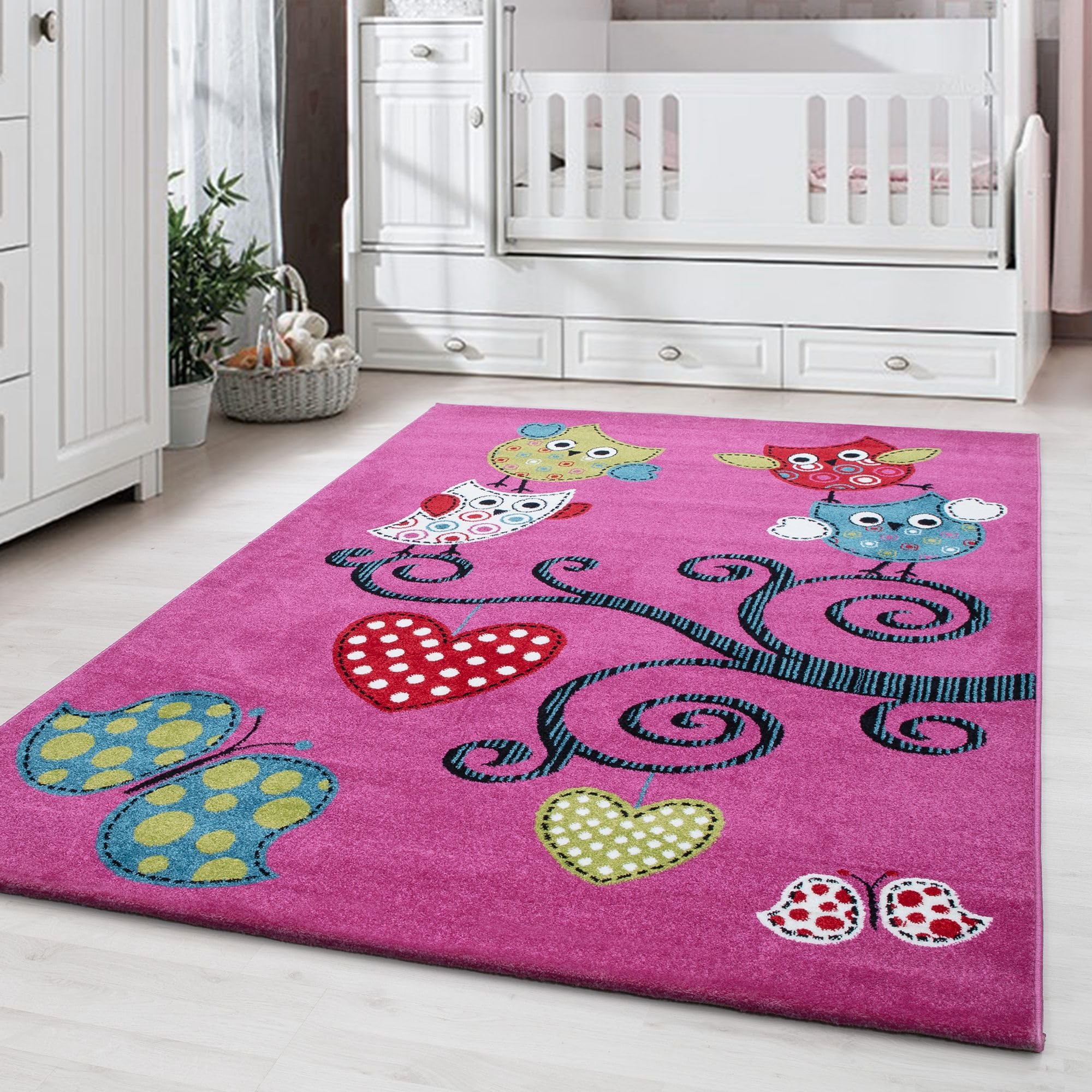 Carpetsale24 Kinderteppich Modern Kinderzimmer Waschbarer Babyteppich Spielteppich für Junge und Mädchen Weich und Antiallergen