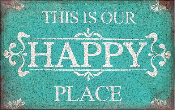 This is Our Happy Place Door Mat - Indoor Outdoor Door Mats for Entryway Front Back Door Porch Bedroom Living Room Home Entrance, 17x30 Inch