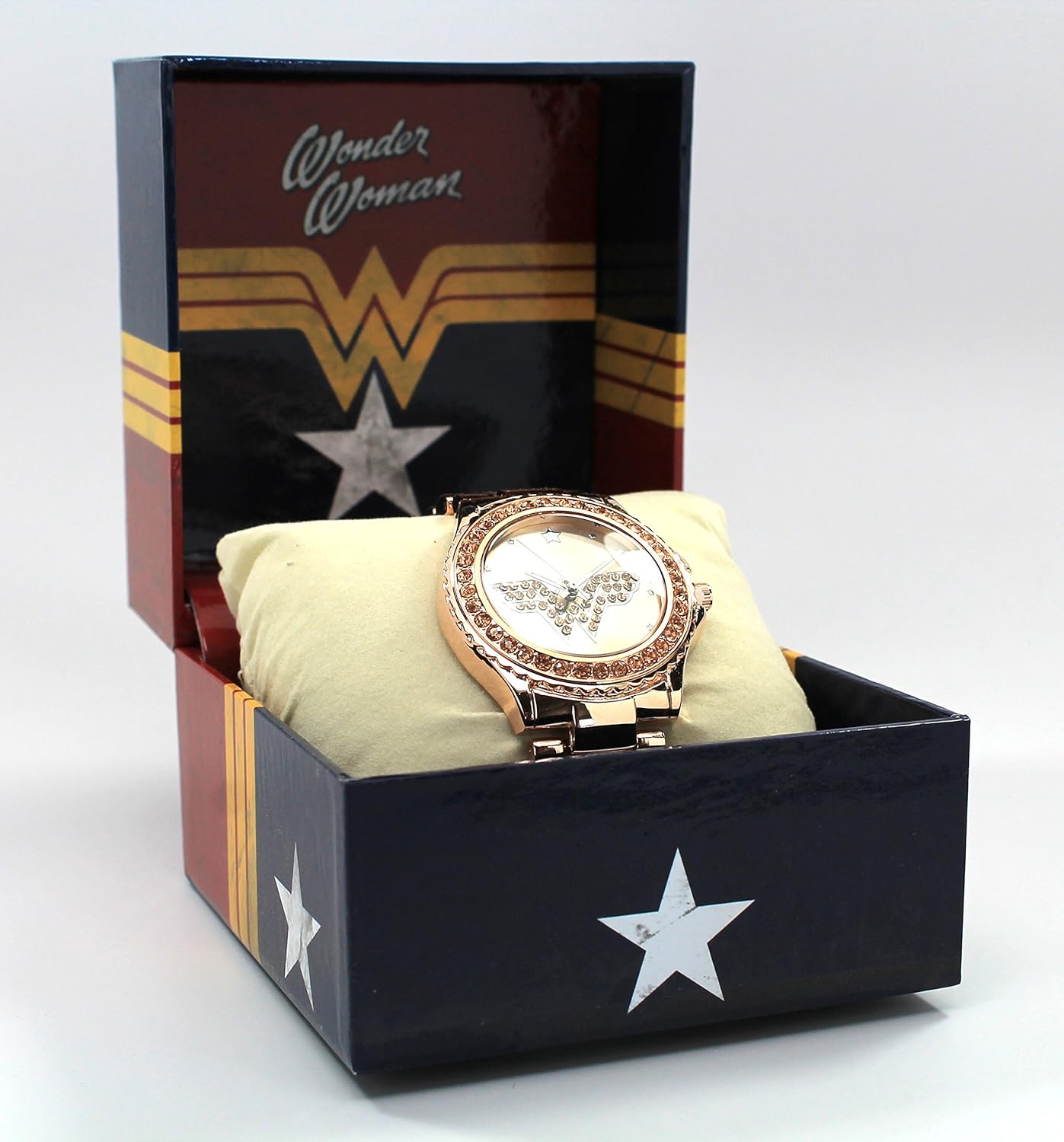 Wonder Woman Watch Rosegold with Light Peach Toned Stones (Wow 8008)