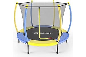 5FT Toddler Trampoline - BCAN Mini Indoor Trampoline with Safety Enclosure Net,...