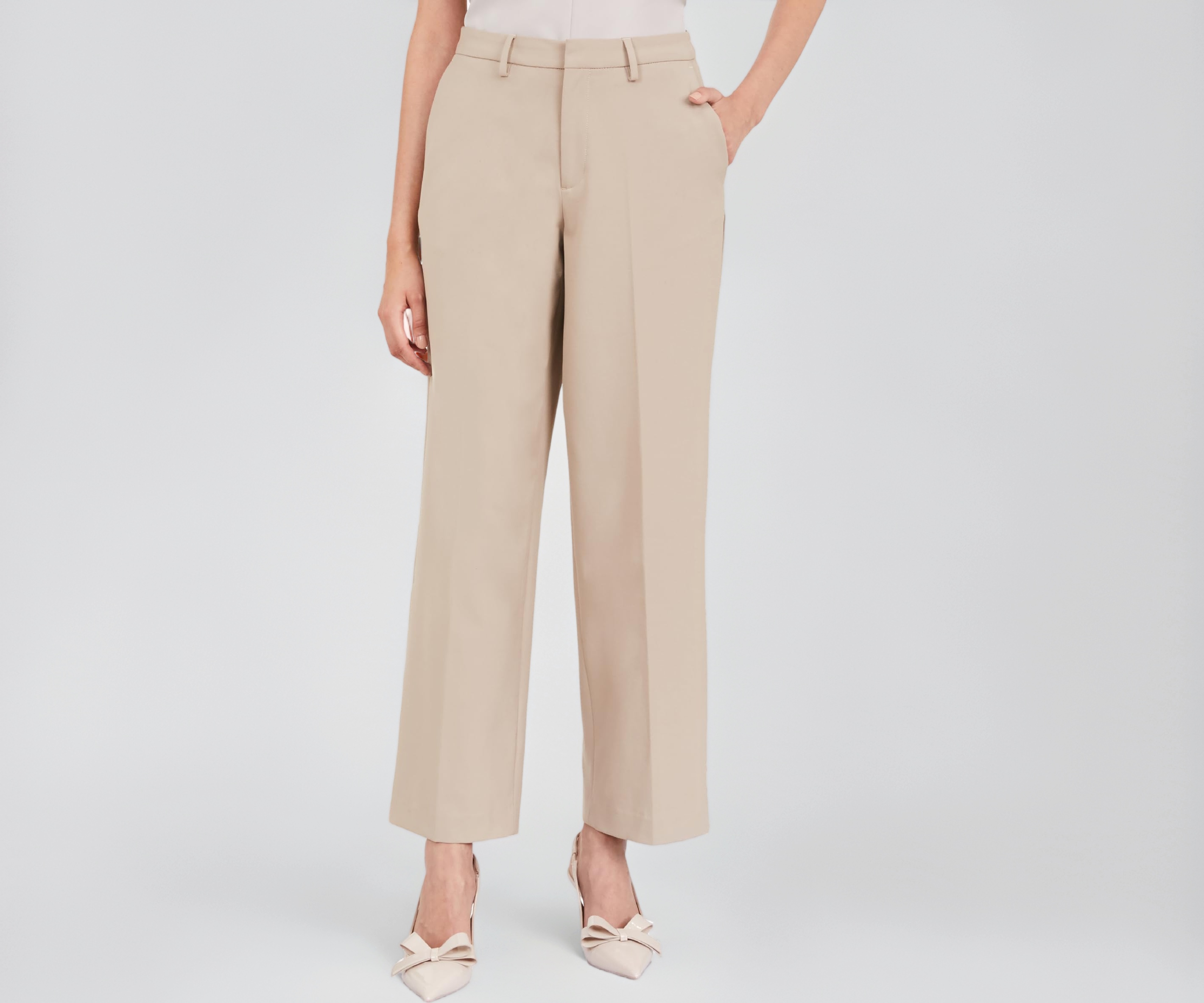 Symbol Premium Women's Wide Leg 4-Way Stretch Formal Trousers (Flexi-Waist | Wrinkle Resistant | Desk-to-Dinner)