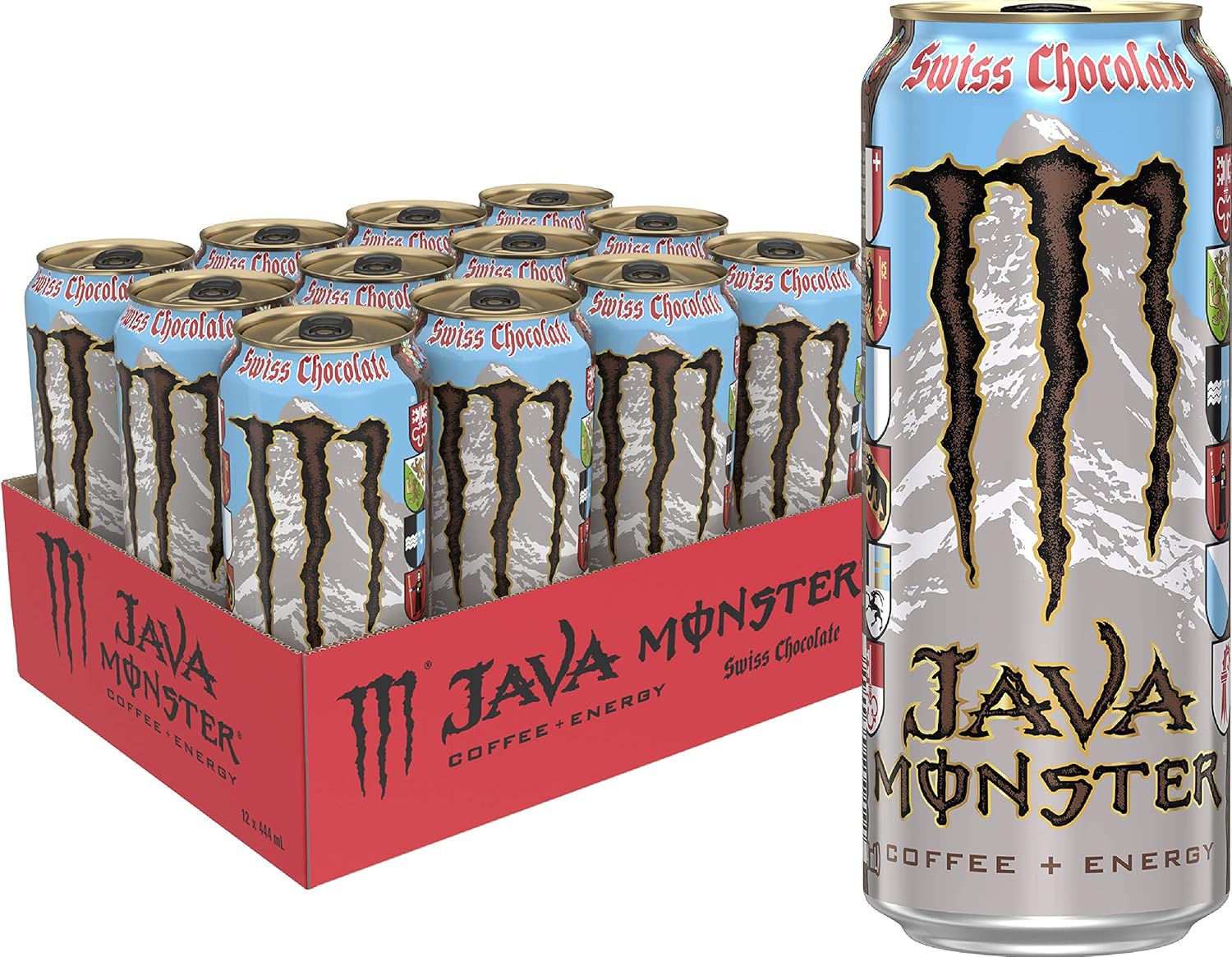 Monster Energy Java, Swiss Chocolate, 444mL Cans, Pack of 12 Amazon