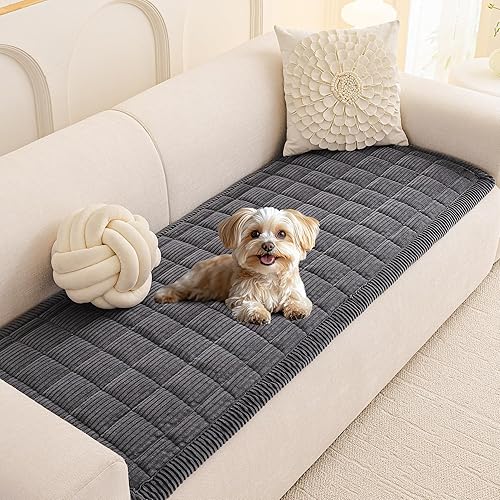 Miniatura 11 de MEETSKY Funda de sofá lavable para perro, antideslizante, apta para mascotas, para sofá de 2 cojines, alfombrillas para perros para sofás, protector