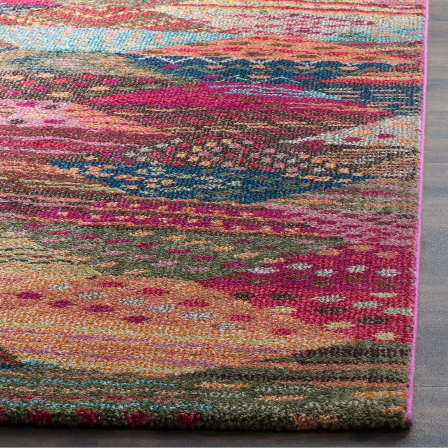 SAFAVIEH Monaco Collection Area Rug - 8' x 10', Multi, Boho Abstract Patchwork Design, Non-Shedding & Easy Care, Ideal for High Traffic Areas in Living Room, Bedroom (MNC245D)