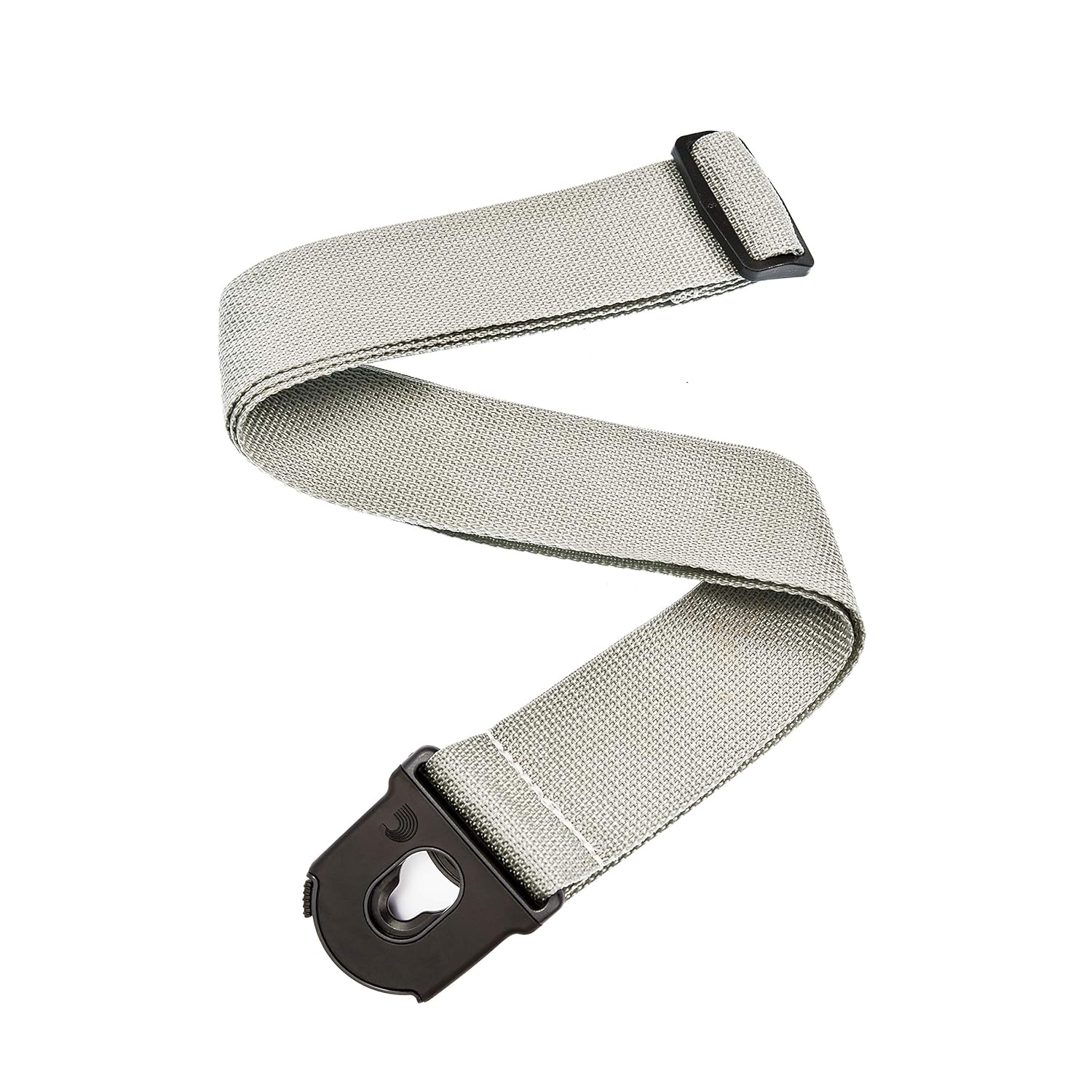 D'Addario PWSPL205 Lock Guitar Strap, Polypropylene, Silver
