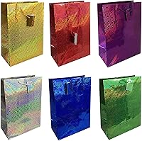 Vista 6 de allgala 12-PC 9 x 7 pulgadas Medium Premium Hologram Gift Bags-GP50301