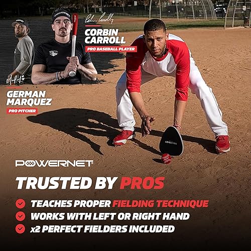 Miniatura 2 de PowerNet Perfect Fielder - Equipo de entrenamiento de softbol y béisbol, manos suaves, equipo de práctica de béisbol para mejorar el tiempo de