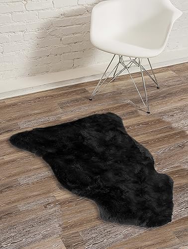 Miniatura 3 de Alfombra de piel de oveja natural con pelo grueso y exuberante de 2.5 pulgadas, alfombra de piel de oveja hipoalergénica con parte trasera