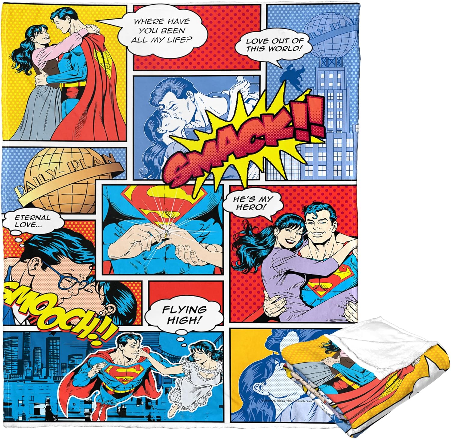 Northwest DC - Superman Silk Touch Throw Blanket, 50" x 60", Lois and Superman